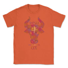 2021 Year of the Ox Watercolor Design Grunge Style graphic Unisex - Orange