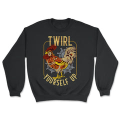 Steampunk Rooster Twirl Yourself Up Graphic graphic - Unisex Sweatshirt - Black