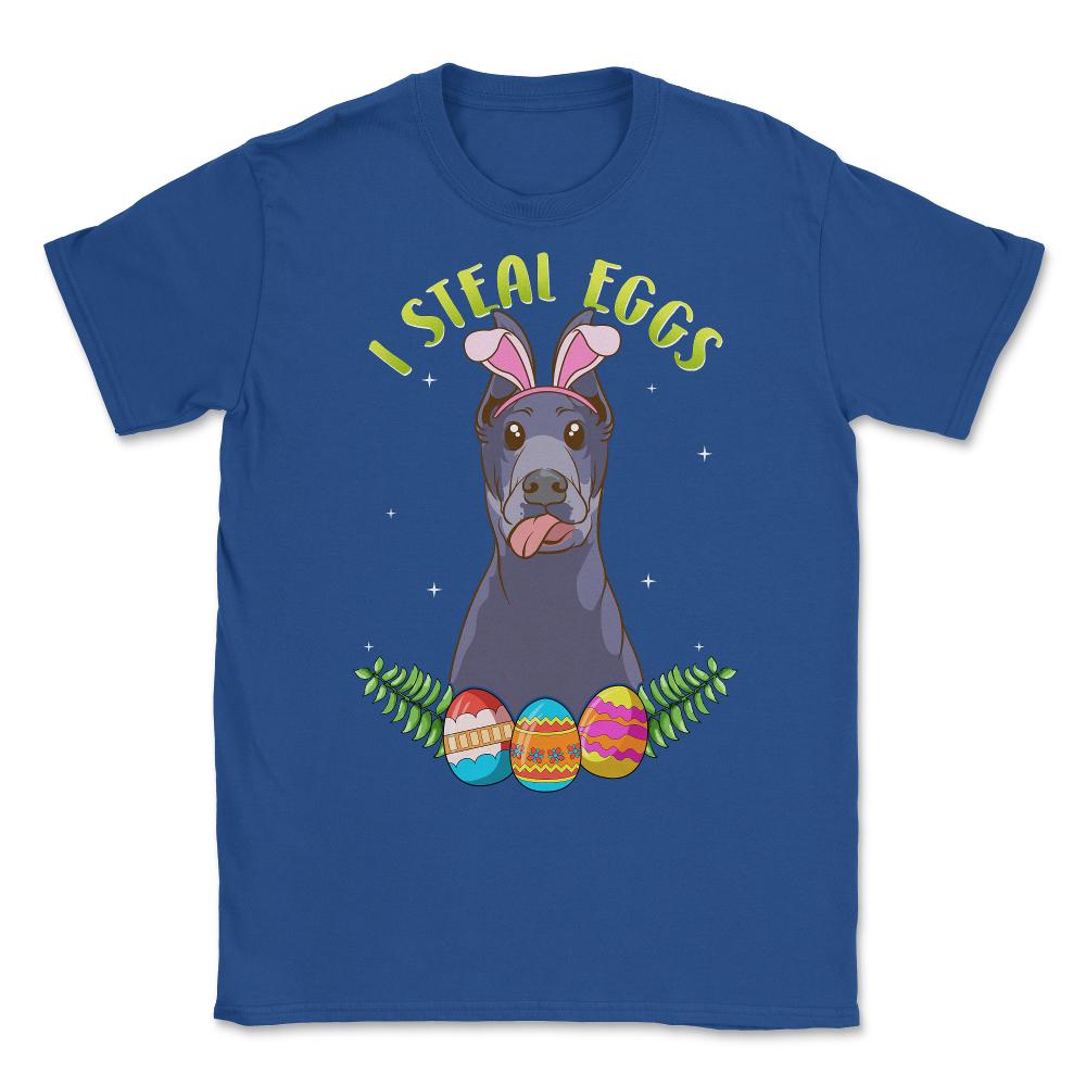 Easter Doberman Pinscher with Bunny Ears Funny I steal eggs product - Royal Blue