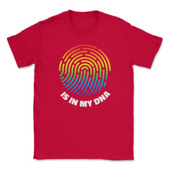 Is In My DNA Rainbow Flag Gay Pride Fingerprint Design product Unisex - Red