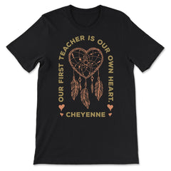 Peacock Feathers Dreamcatcher Heart Native Americans design - Premium Unisex T-Shirt - Black