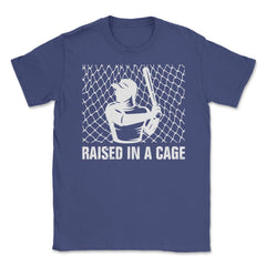 Funny Baseball Batter Raised In A Cage Baseball Player Gag graphic - Purple