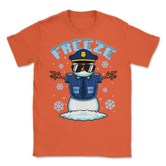 Freeze Police Snowman Hilarious Christmas Police Officer product - Orange