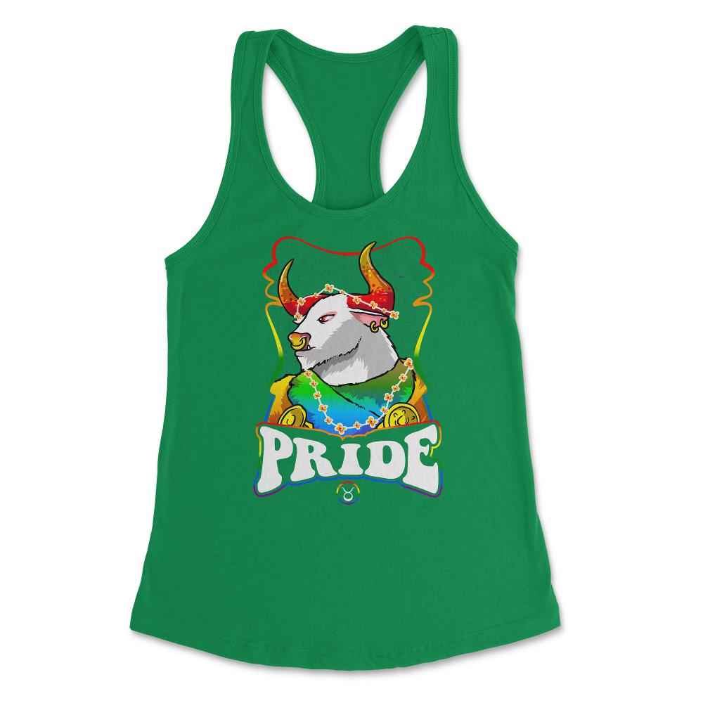 Gay Zodiac LGBTQ Zodiac Sign Taurus Rainbow Pride print Women's - Kelly Green