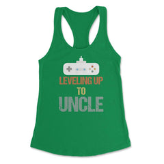 Funny Leveling Up To Uncle Gamer Vintage Retro Gaming print Women's - Kelly Green