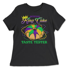 Mardi Gras Official King Cake Taste Tester Funny design - Women's Relaxed Tee - Black
