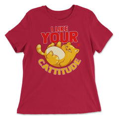 I Like your Cattitude Funny Cat Lover Positive Attitude Pun product - Women's Relaxed Tee - Red