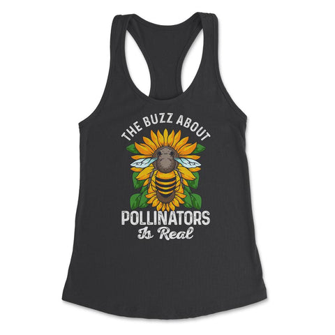 Pollinator Bee & Sunflowers Cottage Core Aesthetic print Women's - Black