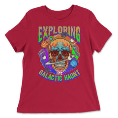 Exploring The Galactic Haunt Space Skull Design product - Women's Relaxed Tee - Red