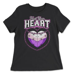 Asexual Trust Your Heart Asexual Pride product - Women's Relaxed Tee - Black