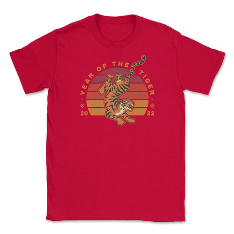 Year of the Tiger 2022 Retro Vintage-Style Sunset Aesthetic graphic - Red