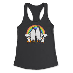 Rainbow Gay Penguin Family Cute Pride Gift graphic Women's Racerback - Black