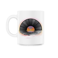 Retro Vintage Vinyl Sunset Reflection LP Vinyl Record graphic 11oz Mug - White