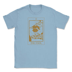 The Fool Tarot Card 0 Retro Vintage Line Art graphic Unisex T-Shirt - Light Blue
