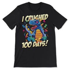 I Crushed 100 Days of School T-Rex Dinosaur Costume graphic - Premium Unisex T-Shirt - Black