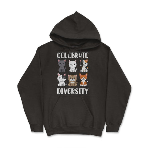 Funny Celebrate Diversity Cat Breeds Owner Of Cats Pets graphic Hoodie - Black