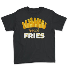 Lazy Funny Halloween Costume Pretend I'm A French Fry graphic - Youth Tee - Black