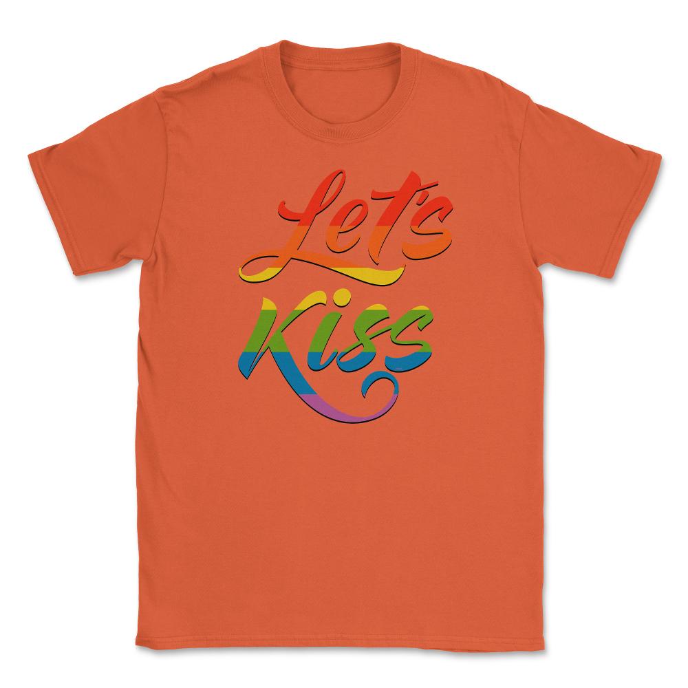 Lets Kiss Rainbow Pride Flag Gay graphic Unisex T-Shirt