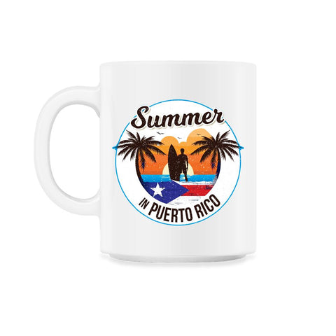 Summer in Puerto Rico Surfer Puerto Rican Flag T-Shirt Tee 11oz Mug