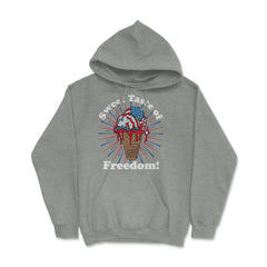 Patriotic Ice Cream Cone American Flag Independence Day graphic Hoodie - Grey Heather