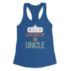 Funny Leveling Up To Uncle Gamer Vintage Retro Gaming print Women's - Royal