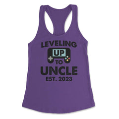 Funny Leveling Up To Uncle Gamer Vintage Retro Gaming graphic Women's - Purple