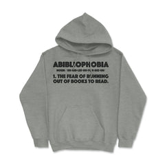 Funny Reading Lover Abibliophobia Definition Bookworm Humor graphic - Grey Heather