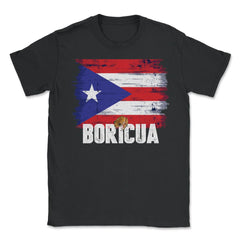 Puerto Rico Flag Boricua Theme Coqui Grunge Gift print Unisex T-Shirt - Black