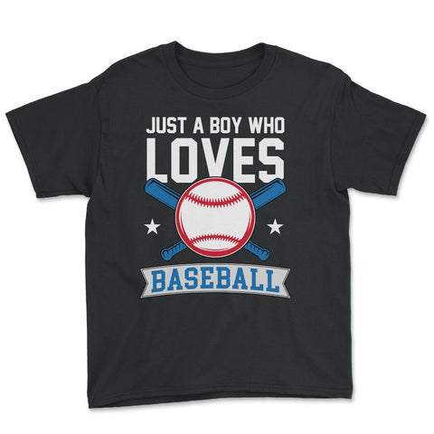 Funny Just A Boy Who Loves Baseball Pitcher Catcher Batter design - Black
