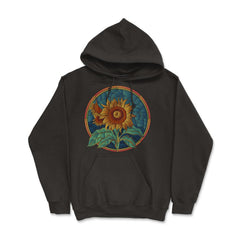Stained Glass Art Sunflower Colorful Glasswork Design design - Hoodie - Black
