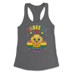 LGBEETQ Cute Bee in Rainbow Flag Colors Gay Pride print Women's - Dark Grey