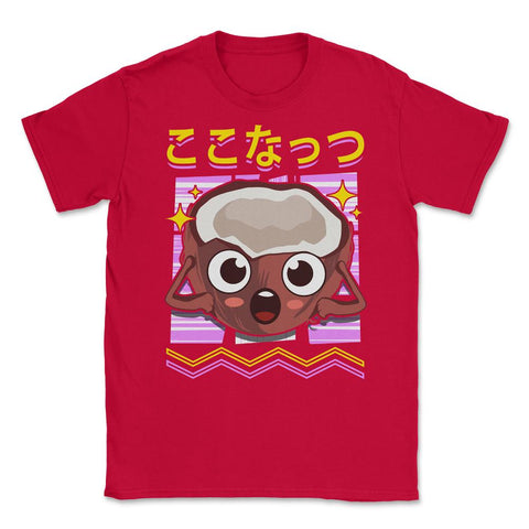Coconut Japanese Aesthetic Cute Kawaii Character Funny print Unisex - Red