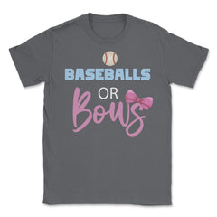 Funny Baseball Or Bows Baby Boy Or Girl Cute Gender Reveal graphic - Smoke Grey