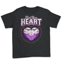 Asexual Trust Your Heart Asexual Pride product - Youth Tee - Black