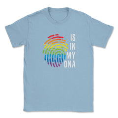 Is In My DNA Rainbow Flag Gay Pride Fingerprint Design design Unisex - Light Blue