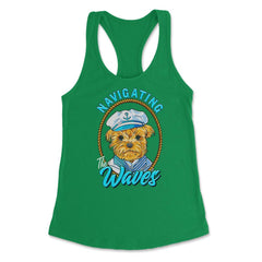 Yorkshire Sailor Navigating the Waves Yorkie Puppy print Women's - Kelly Green