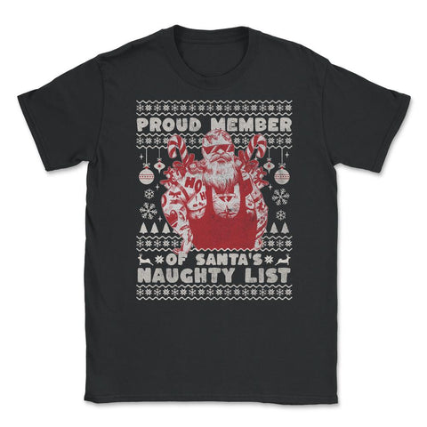 Ugly Christmas product Style Proud Member Santa Naughty List print - Black