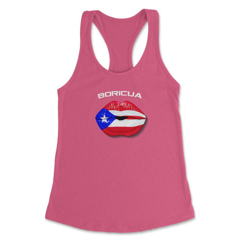 Boricua Kiss Puerto Rico Flag T-Shirt  Women's Racerback Tank