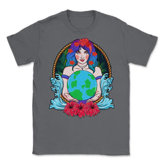 Mother Earth Guardian Holding the Planet Gift for Earth Day graphic - Smoke Grey