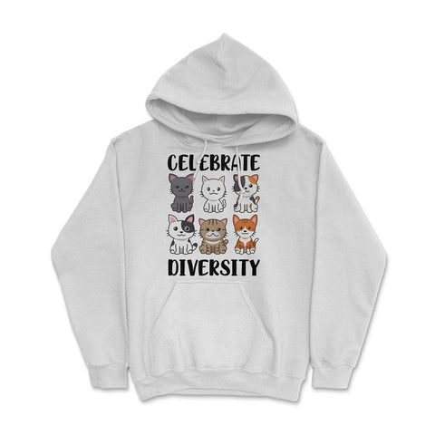 Funny Celebrate Diversity Cat Breeds Owner Of Cats Pets design Hoodie - White