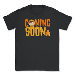 Coming Soon Baby Pumpkin Announcement For Halloween Or Fall print - Black