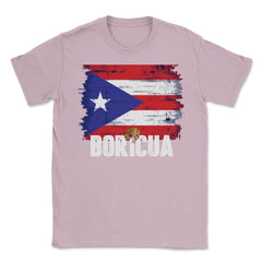 Puerto Rico Flag Boricua Theme Coqui Grunge Gift print Unisex T-Shirt - Light Pink