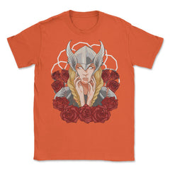 Valkyrie & Roses Norse Mythology Vintage Style Design print Unisex - Orange