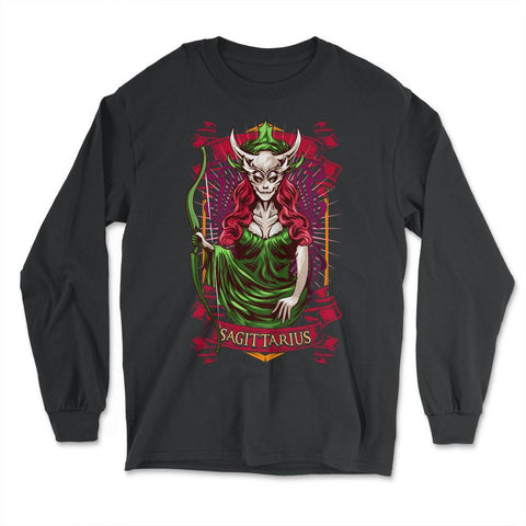 Halloween Sagittarius Devil's Archer Zodiac Print product - Long Sleeve T-Shirt - Black