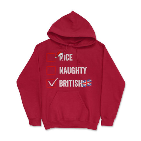 Nice Naughty British Funny Christmas List for Santa Claus graphic - Red