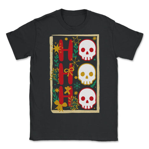 Christmas Skulls Icon Holiday Skulls Ho Ho Ho product - Unisex T-Shirt - Black