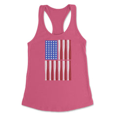 Baseball Bata USA Patriotic American Flag Player Coach Fan graphic - Hot Pink