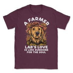 Labrador Farmer Lab’s Dog in Farmer Outfit Labrador design Unisex - Maroon