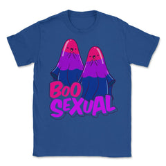 Boo Sexual Bisexual Ghost Pair Pun for Halloween print Unisex T-Shirt - Royal Blue