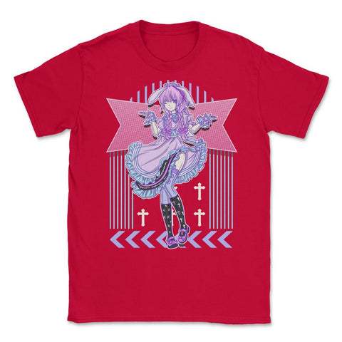 Kawaii Pastel Goth Bunny Anime Girl product Unisex T-Shirt - Red